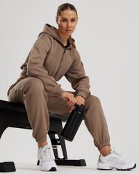 Comfort Cropped Full Zip Hoodie | Caribou