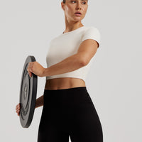 Essential Cropped Short Sleeve Tee | Off White