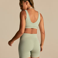 Power Double Layer Halter Bra | Calming Green (2/6)