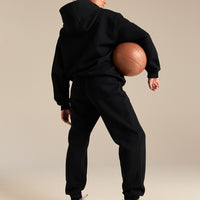 Comfort Oversized Sports Club Hoodie | Black