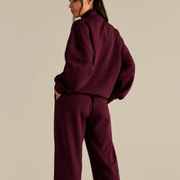Comfort Cozy Straight Leg Joggers | Merlot