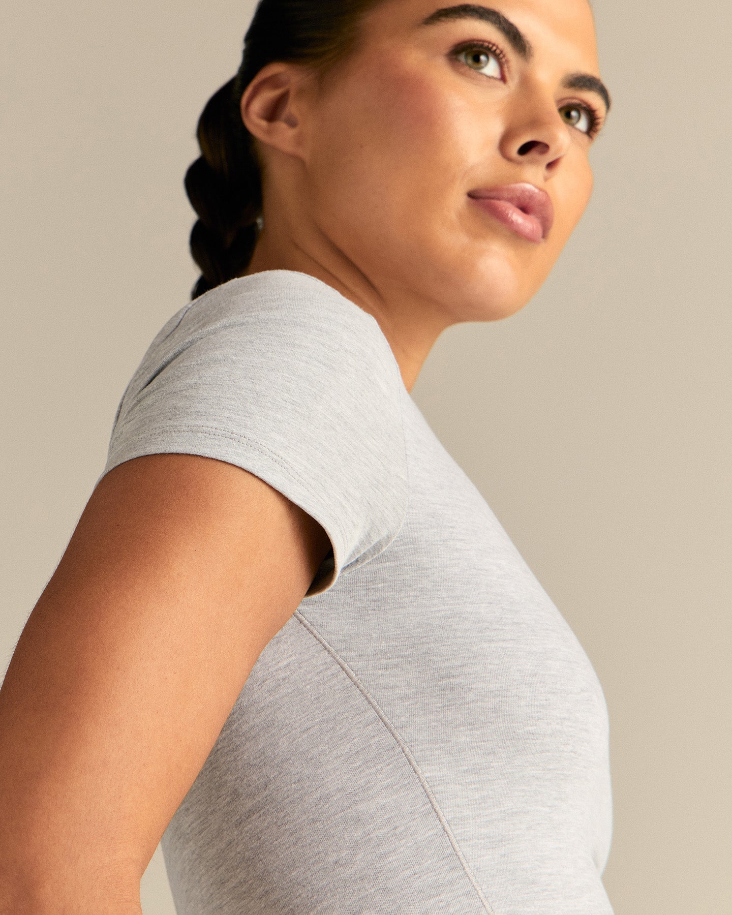 Cotton Contour Short Sleeve T-Shirt | Grey Marl