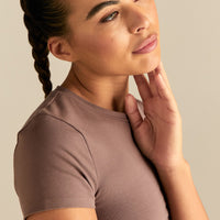 Cotton Contour Short Sleeve T-Shirt | Mocha