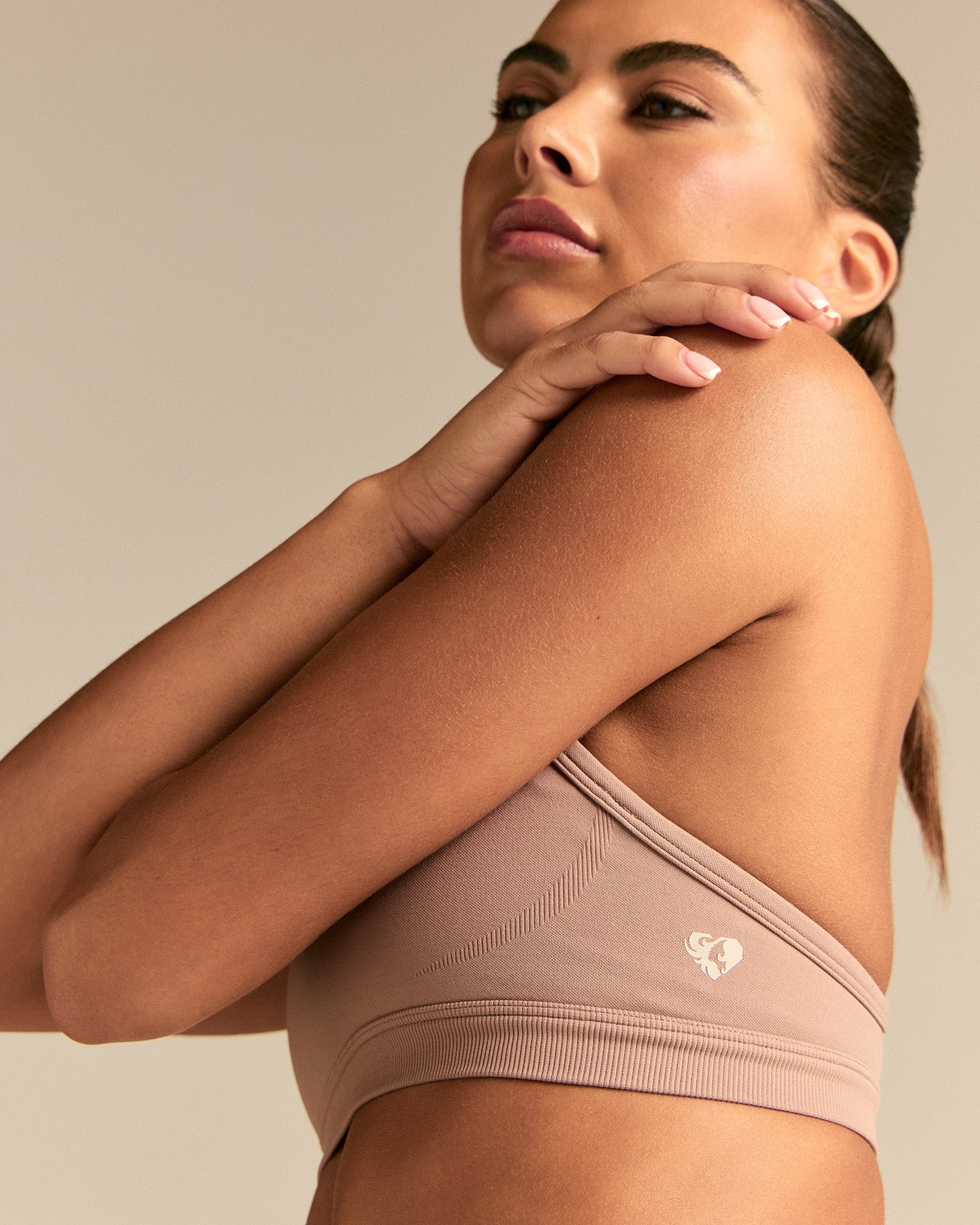 Emphasize V-Neck Bra | Mauve Taupe