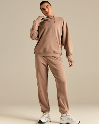 Comfort Oversized Hook Up Hoodie | Mauve Taupe