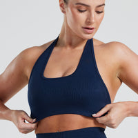 Motion Seamless Halter Bra | Sapphire Blue