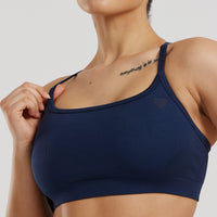 Motion Seamless Straight Neck Bra | Sapphire Blue