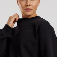 Comfort Cropped Crew Neck | Black