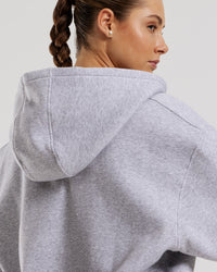 Comfort Oversized Zip-Up Hoodie | Silver Grey Marl