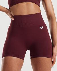 Power Seamless Shorts | Dark Cherry