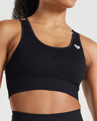 Power Seamless Sports Bra | Black