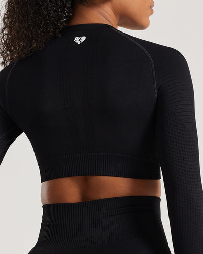 Long sleeve compression crop top on sale