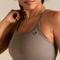 Motion Seamless Straight Neck Bra | Taupe Grey