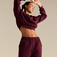 Comfort Outdoor Cropped Crew Neck | Merlot