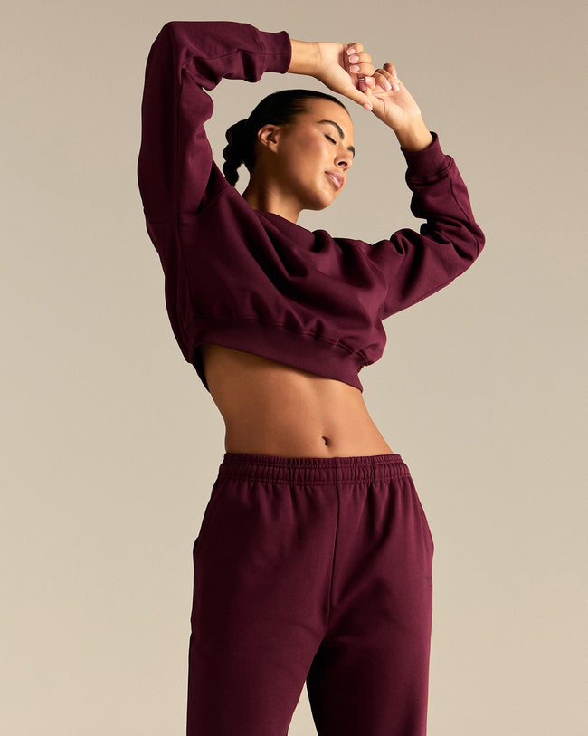 Comfort Outdoor Cropped Crew Neck | Merlot
