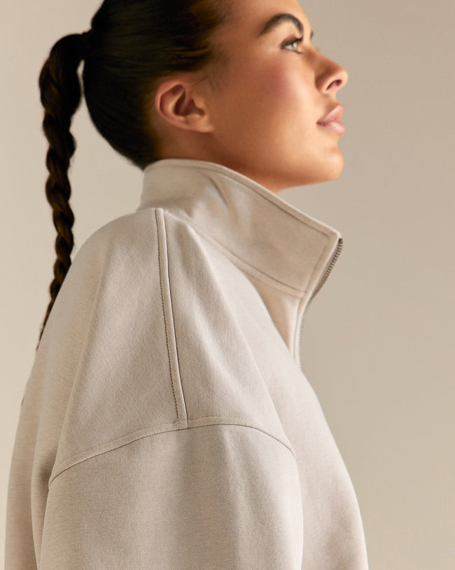 Comfort Outdoor 1/4 Zip Graphic Sweat | Stone