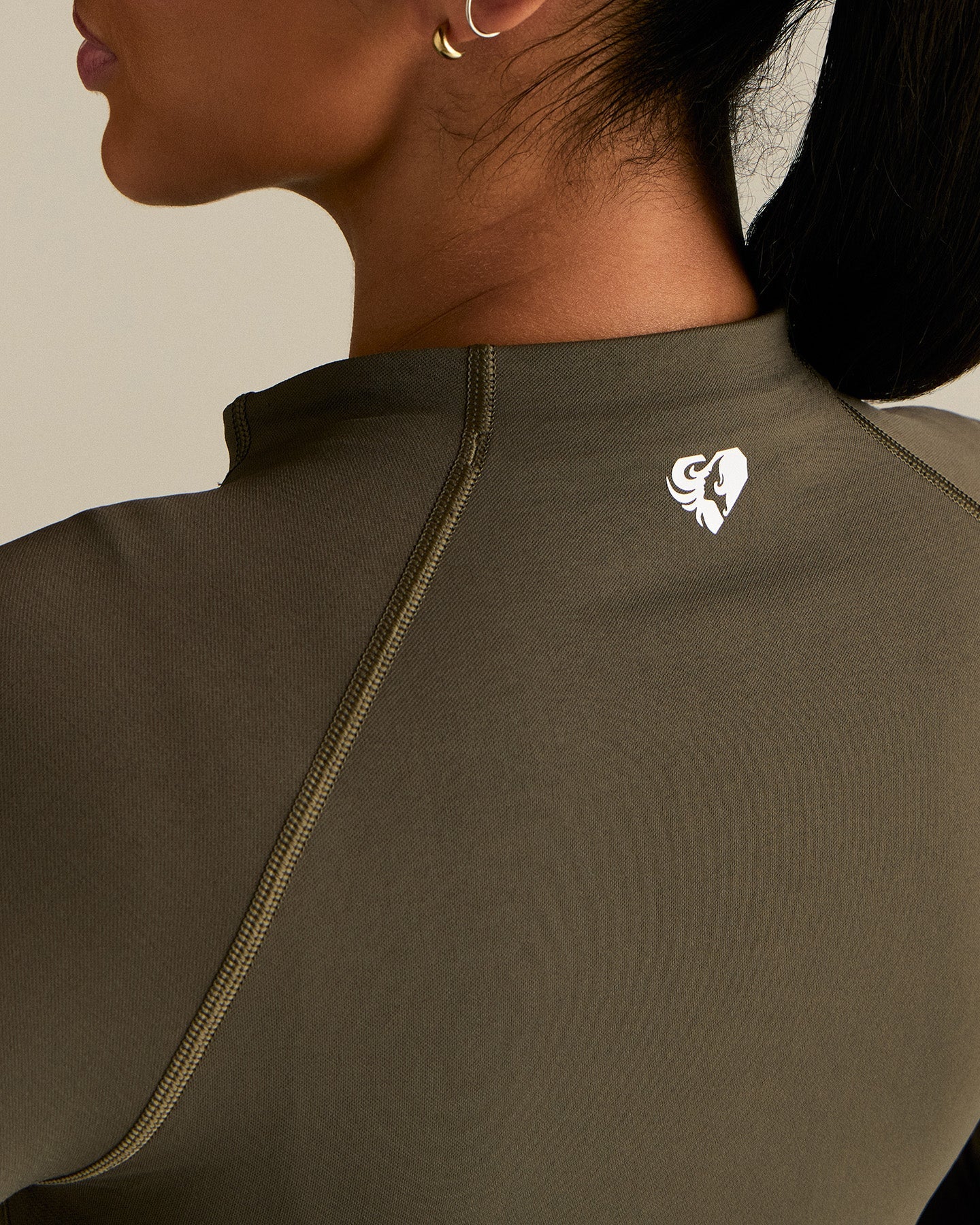 Power Seamless Long Sleeve Full Zip Jacket | Dark Olive