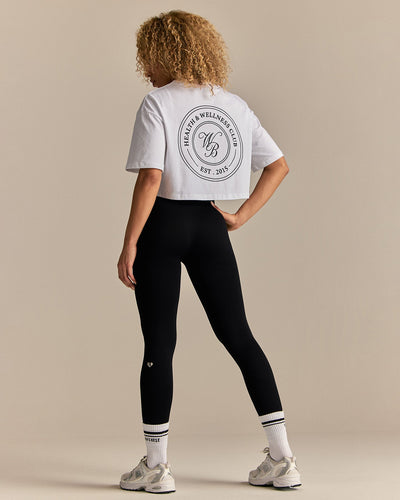 Comfort WB Logo Oversized Cropped T-Shirt | White