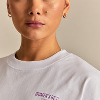 Comfort Summer Lifting Club Oversized T-Shirt | White/Vivid Orchid