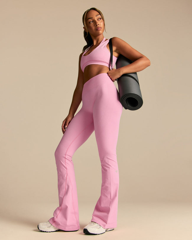 Power High Waist Flared Leggings | Candy Pink (3/6)