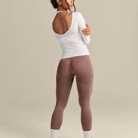 Smooth Contour Long Sleeve Reversible T-Shirt | White