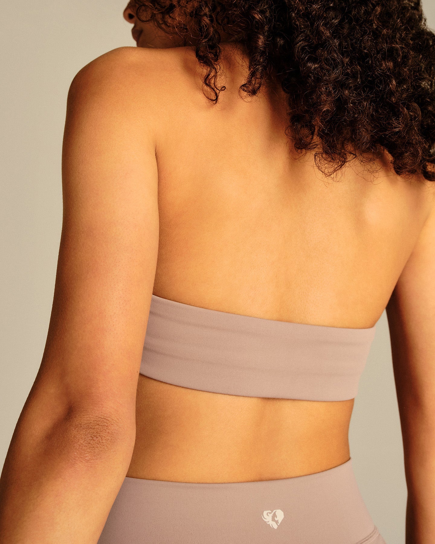 Essential Twist Front Halter Bra | Mauve Taupe