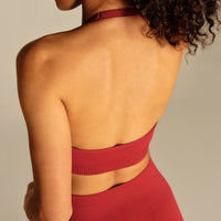 Power Halter Neck Bra | True Red
