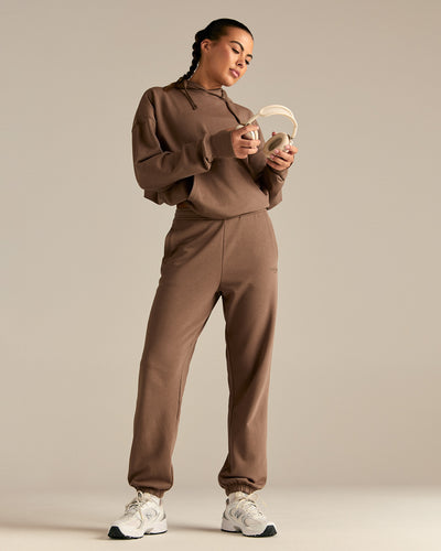 Comfort Cuffed Hem Joggers | Milk Chocolate