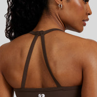 Essential Built-In Bra Crop Tank Top | Cocoa
