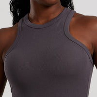 Comfort Ribbed Midi Tank | Graphite