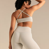 Motion Seamless Straight Neck Bra | Stone