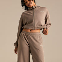 Comfort Lightweight Draw Hem Hoodie | Taupe Grey