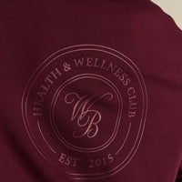 Comfort Oversized Health Club Graphic Hoodie | Merlot