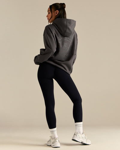 Comfort Oversized Health Club Graphic Hoodie | Graphite