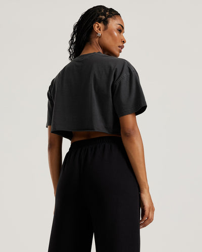 Comfort Vintage Look Oversized Cropped Short Sleeve T-Shirt