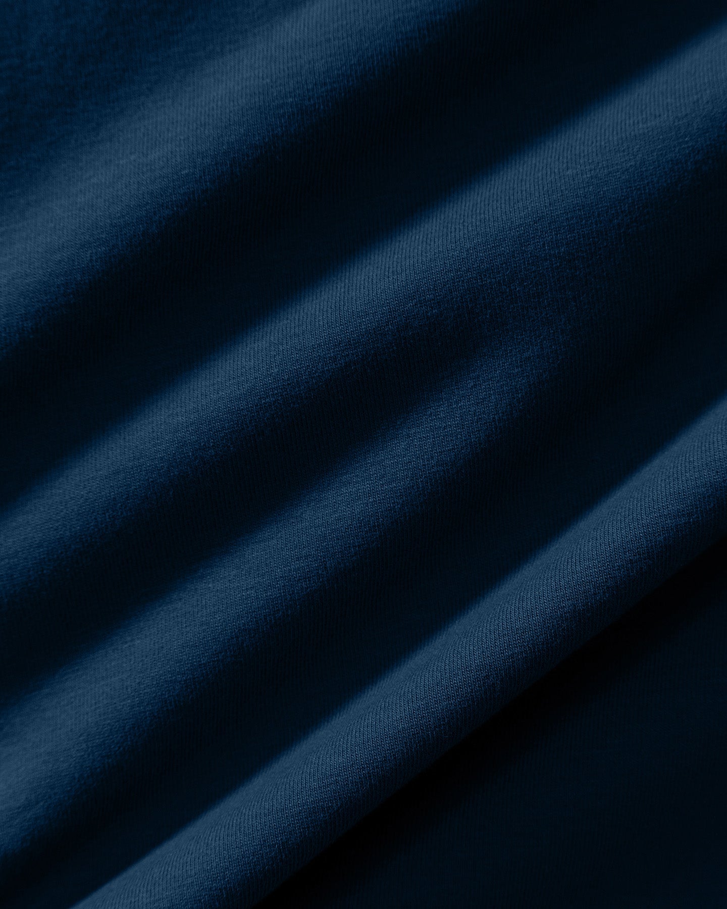 Cotton Contour Button Through Long Sleeve Top | True Navy