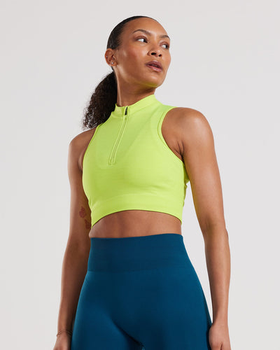 neon green crop tank top