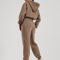 Comfort Cropped Full Zip Hoodie | Caribou