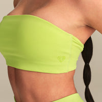 Essential Twist Back Bandeau Bra | Lime Punch