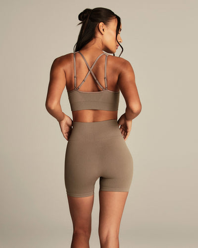 Power Seamless Shorts | Taupe Grey