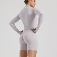 Define 2.0 Seamless Full Zip Midi Jacket | Steel Grey