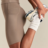 Essential Cycling Shorts with Pockets | Taupe Grey