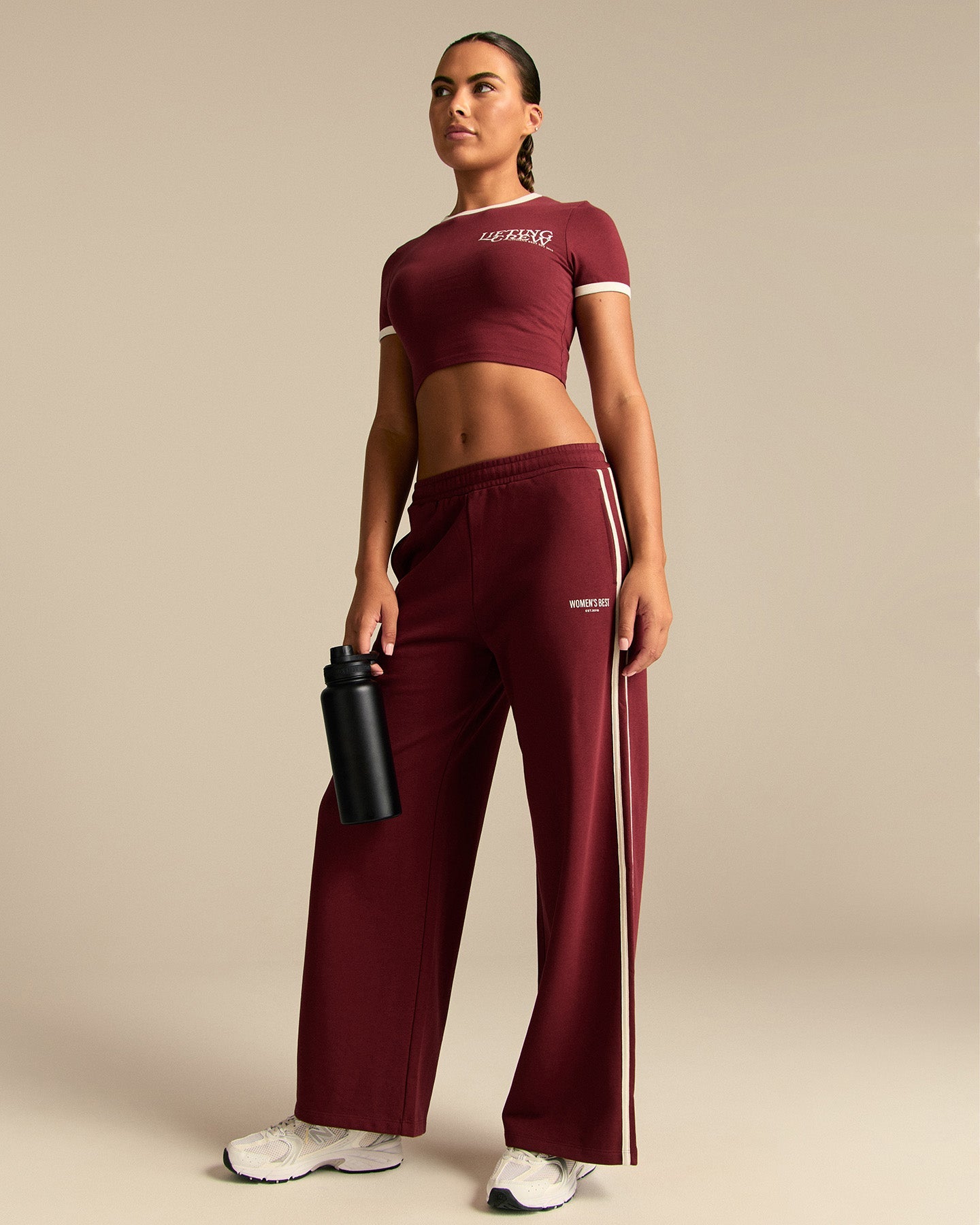 Comfort Lightweight Contrast Joggers | Oxford Red