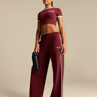 Comfort Lightweight Contrast Joggers | Oxford Red
