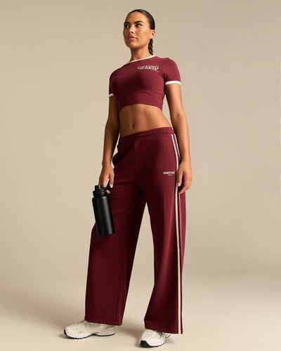 Comfort Lightweight Contrast Joggers | Oxford Red