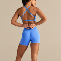 Define 2.0 Seamless Cross Back Bra | Chambray Blue
