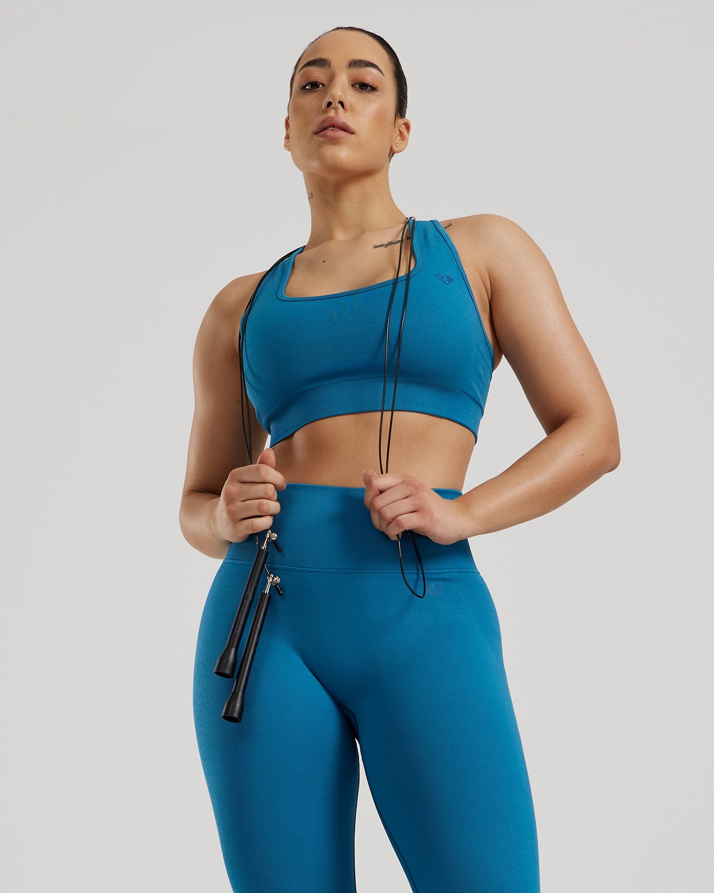 Motion Seamless Racer Back Bra | Peacock Blue
