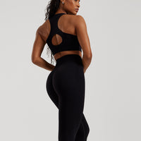 Power Seamless Sweetheart Bra | Black