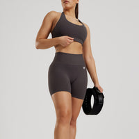 Power Seamless Halter Neck Bra | Graphite
