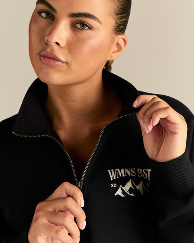 Comfort Outdoor 1/4 Zip Graphic Sweat | Black